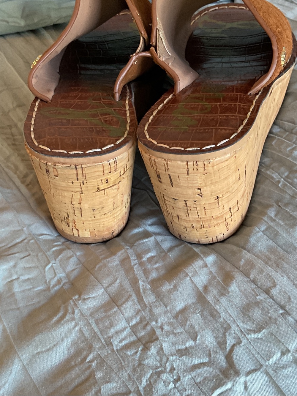 Sam Edelman Chestnut Ranger Suede Platform Sandals - Picture 6 of 8